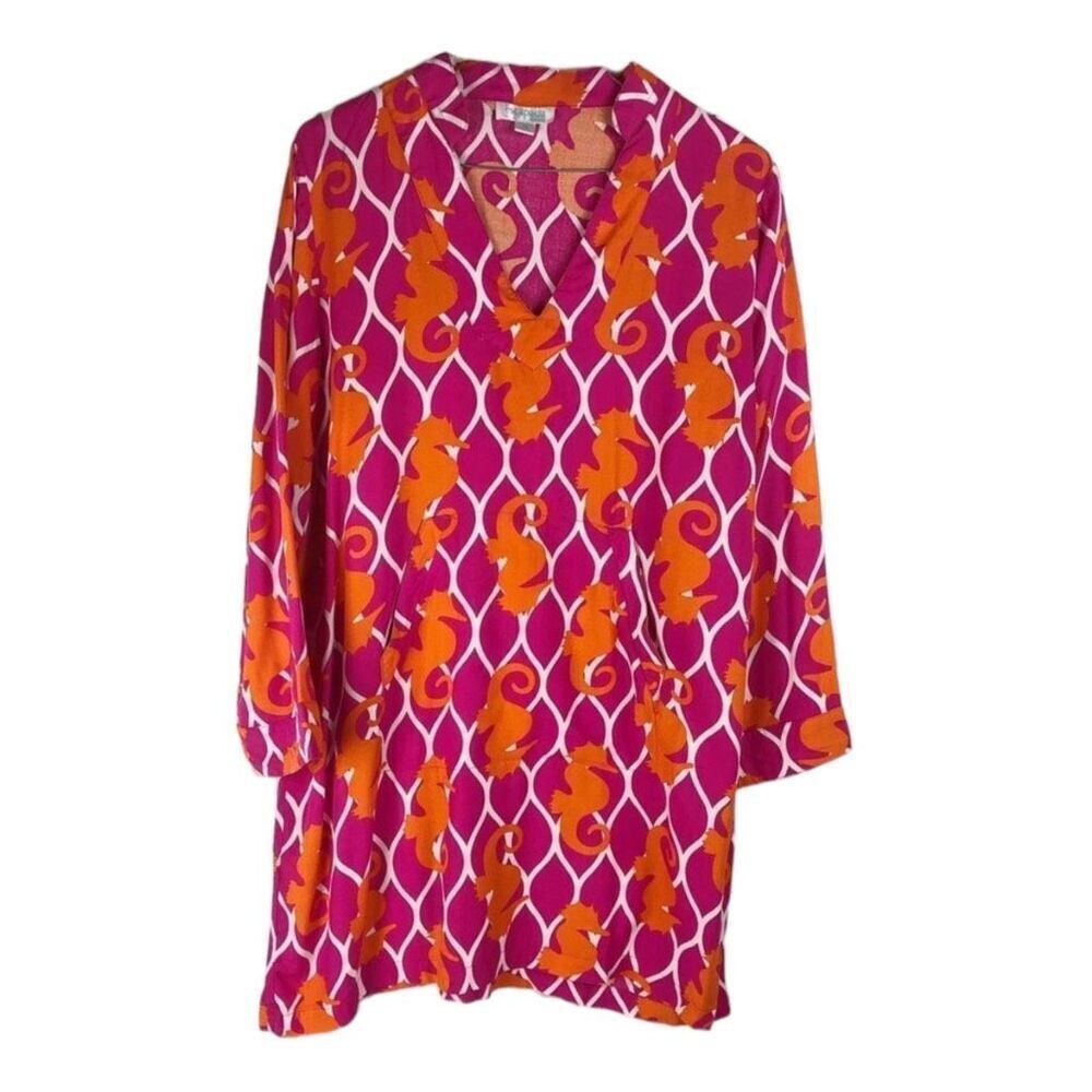 Escapada tunic Swim Coverup size Medium pink & orange Resort Wear